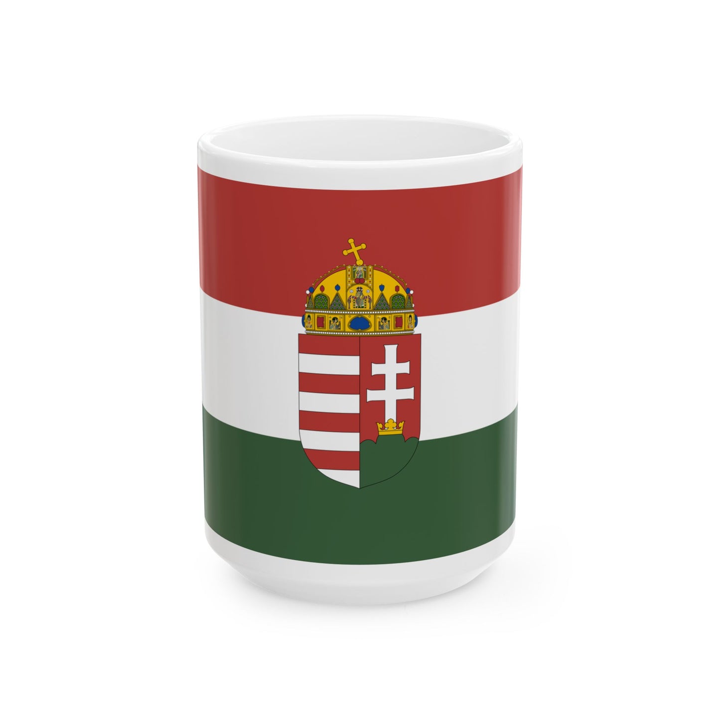 State Flag of Hungary 1995 proposal 1-2 aspect ratio (Hungary) White Coffee Mug-15oz-Go Mug Yourself