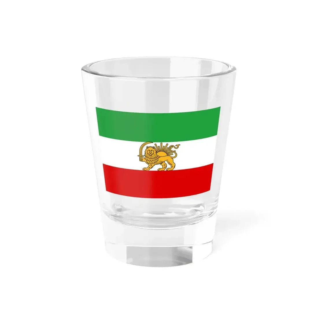 State flag of Iran 1933-1964 3-2 (Iran) Shot Glass 1.5oz 1.5oz - Go Mug Yourself