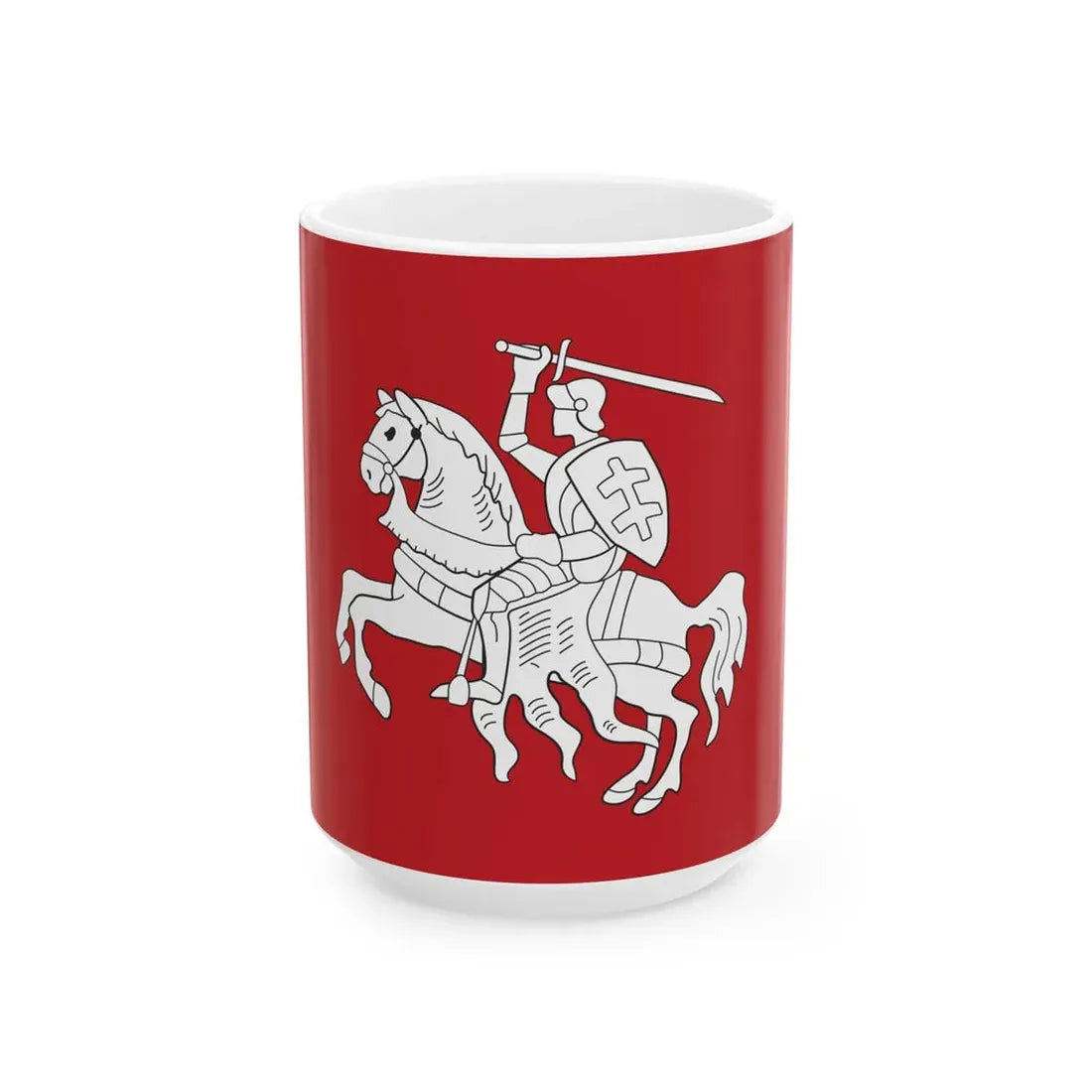 State Flag of Lithuania 1918 (Lithuania) White Coffee Mug 15oz - Go Mug Yourself