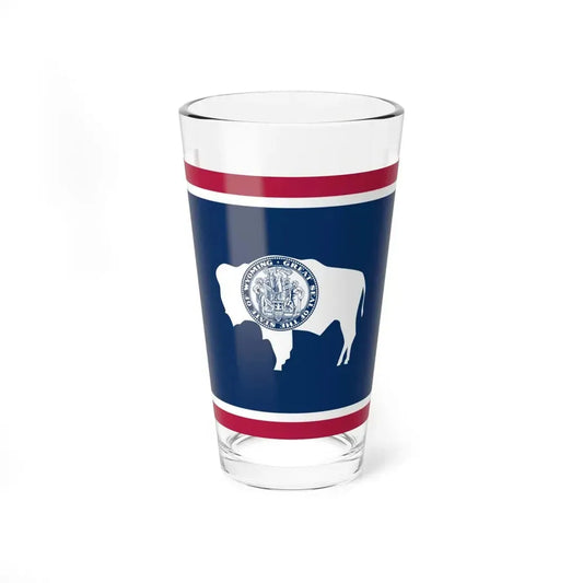 State Flag of Wyoming (United States) Pint Glass 16oz 16oz - Go Mug Yourself