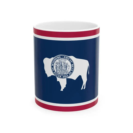State Flag of Wyoming (United States) White Coffee Mug 11oz - Go Mug Yourself