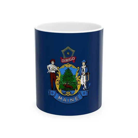 State of Maine Flag (United States) White Coffee Mug 11oz - Go Mug Yourself