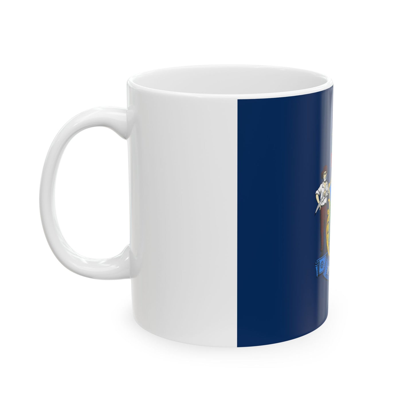 State of Maine Flag (United States) White Coffee Mug-Go Mug Yourself