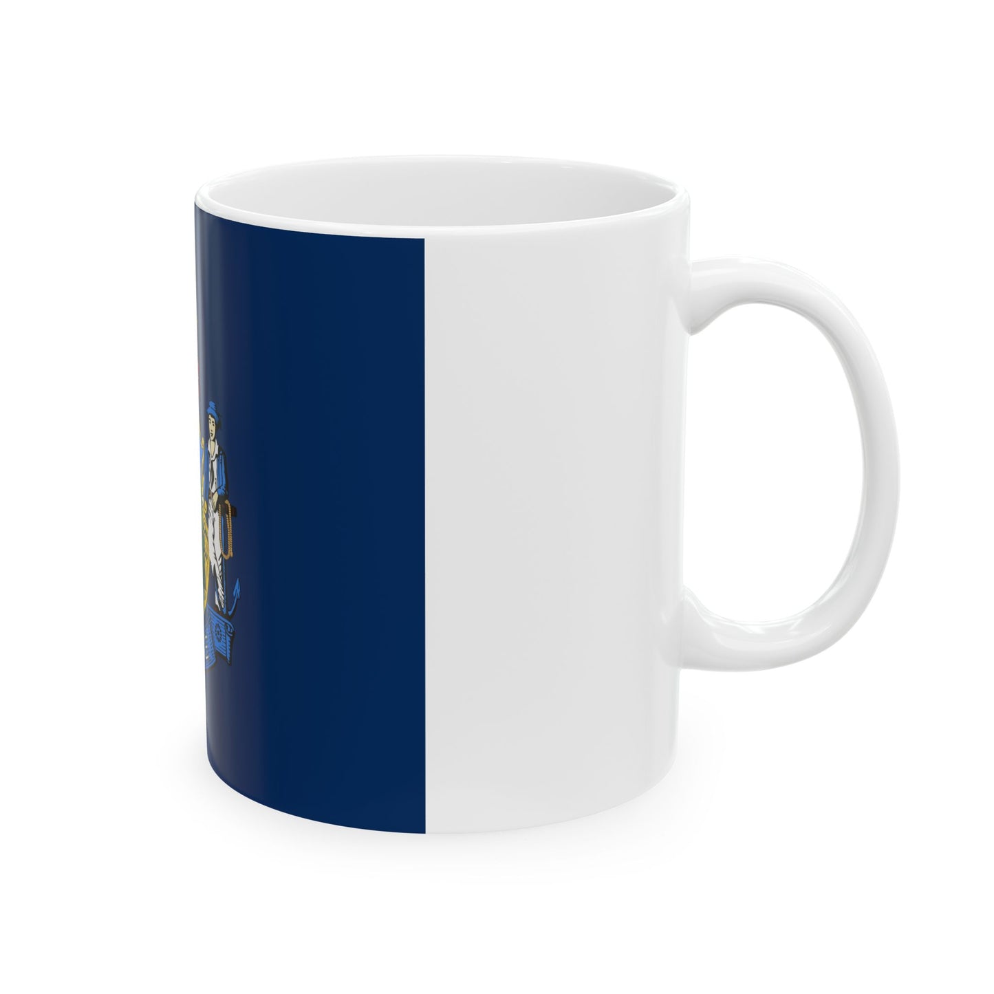 State of Maine Flag (United States) White Coffee Mug-Go Mug Yourself