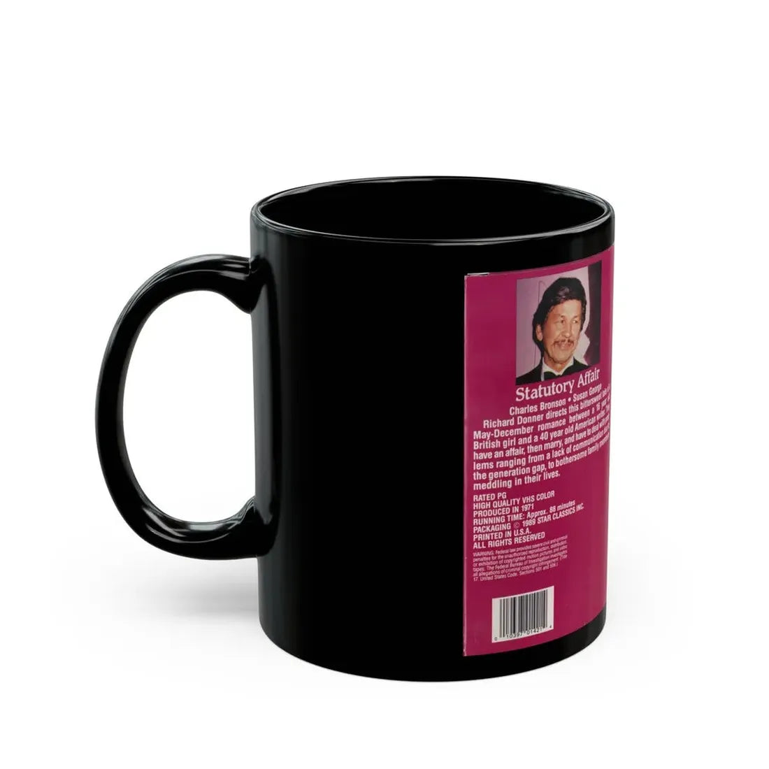 STATUTORY AFFAIR CHARLES BRONSON SUSAN GEORGE (VHS COVER) - Black Coffee Mug - Go Mug Yourself