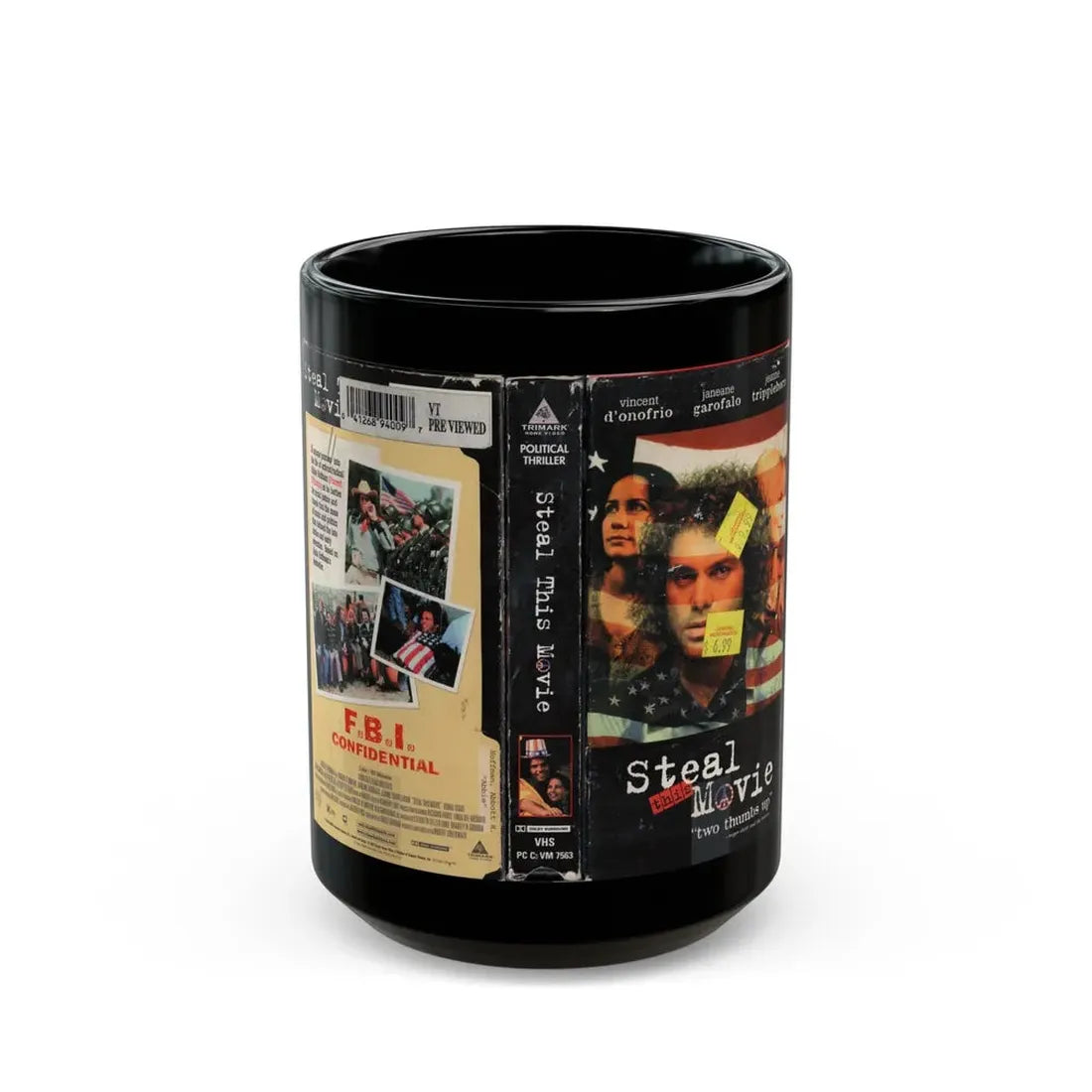 STEAL THIS MOVIE (VHS COVER) - Black Coffee Mug 15oz - Go Mug Yourself