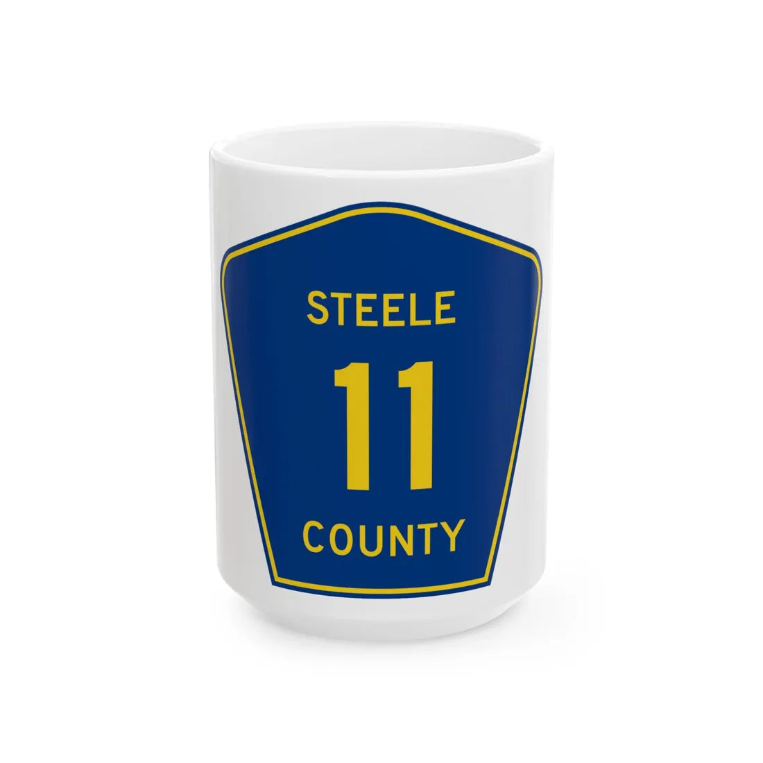 Steele County Route 11 ND (North Dakota) (Road Sign) White Coffee Mug 15oz - Go Mug Yourself