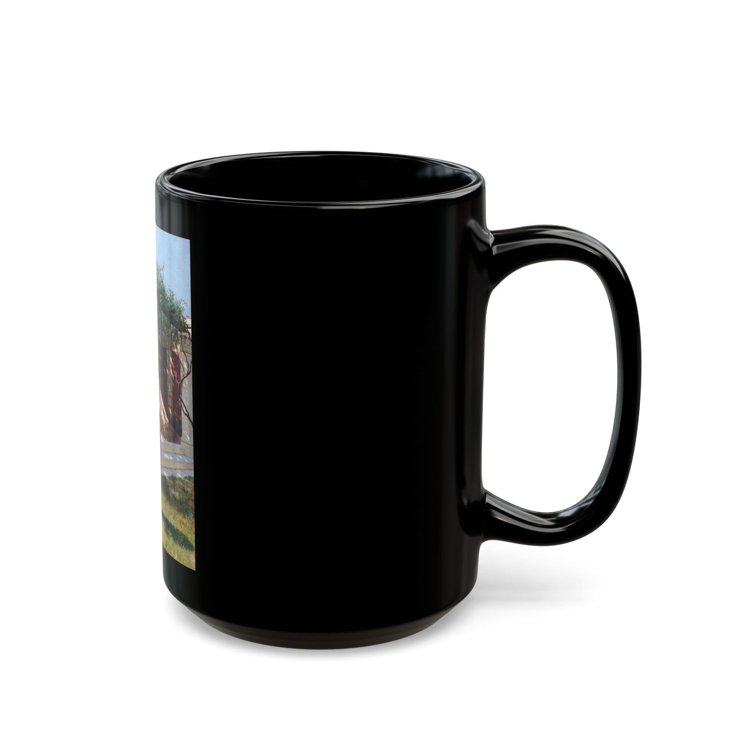 Stefan Bakalowicz (1857-1947) Feeding the doves - Black Coffee Mug-Go Mug Yourself