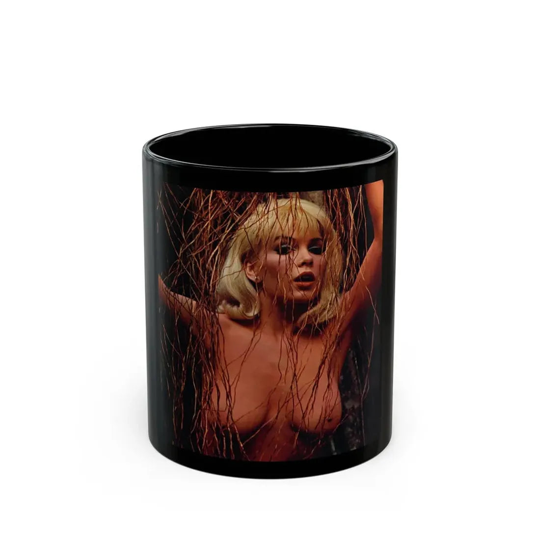 Stella Stevens #162 - Topless (Vintage Female Icon) Black Coffee Mug 11oz - Go Mug Yourself