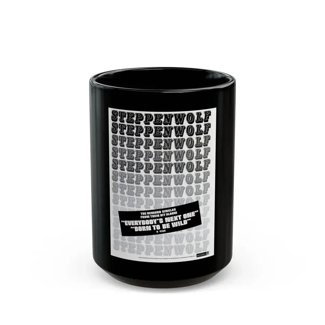Steppenwolf 1968 (Music Poster) Black Coffee Mug 15oz - Go Mug Yourself