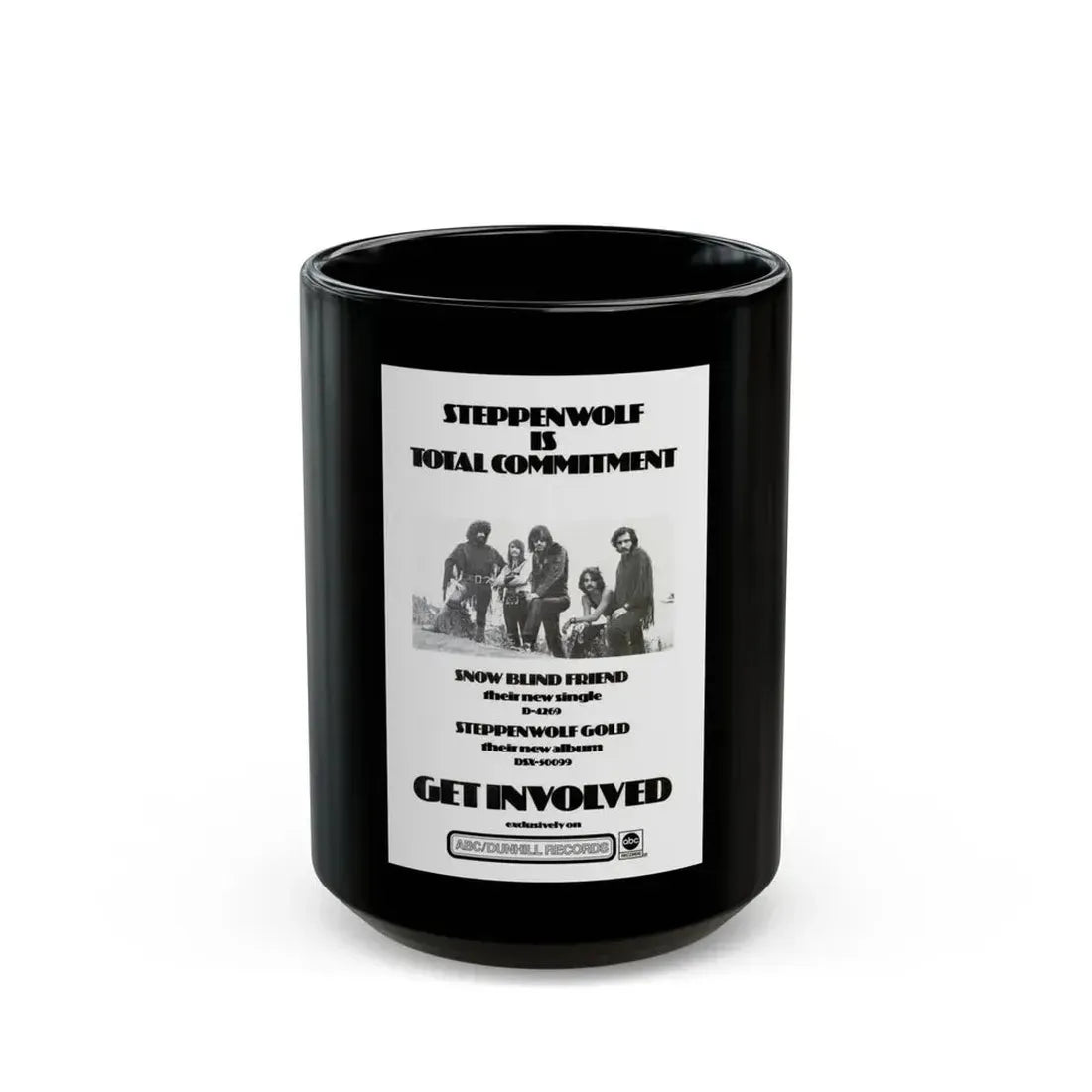 Steppenwolf 1971 (Music Poster) Black Coffee Mug 15oz - Go Mug Yourself