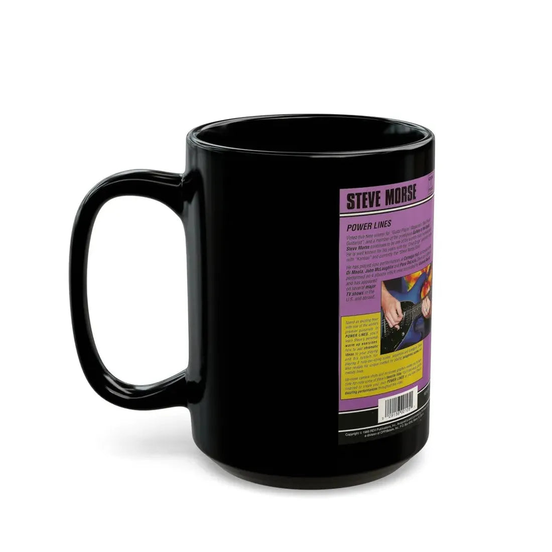 STEVE MORSE POWER LINES (VHS COVER) - Black Coffee Mug - Go Mug Yourself