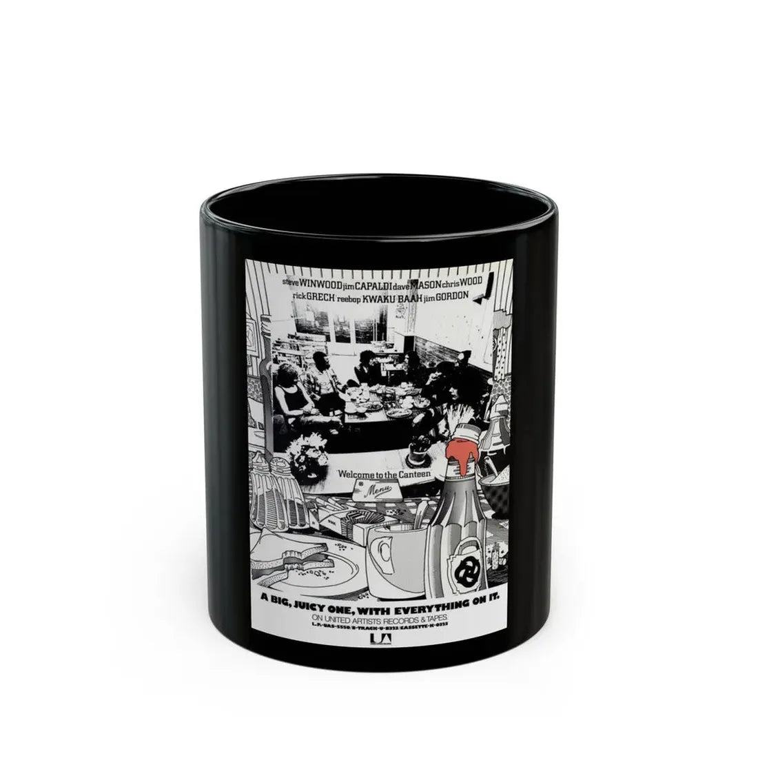 Steve Winwood 1971 (Music Poster) Black Coffee Mug 11oz - Go Mug Yourself