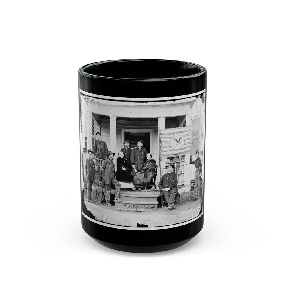 Stevensburg, Va. Gen. Judson Kilpatrick, 3d Division, Cavalry Corps, With Ladies And Staff Members On The Porch Of Headquarters (U.S. Civil War) Black Coffee Mug-15oz-Go Mug Yourself