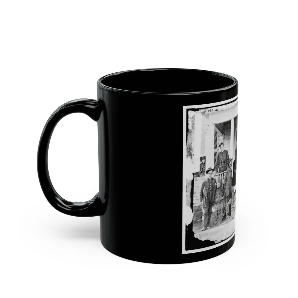 Stevensburg, Va. Gen. Judson Kilpatrick, 3d Division, Cavalry Corps, With Ladies And Staff Members On The Porch Of Headquarters (U.S. Civil War) Black Coffee Mug-Go Mug Yourself