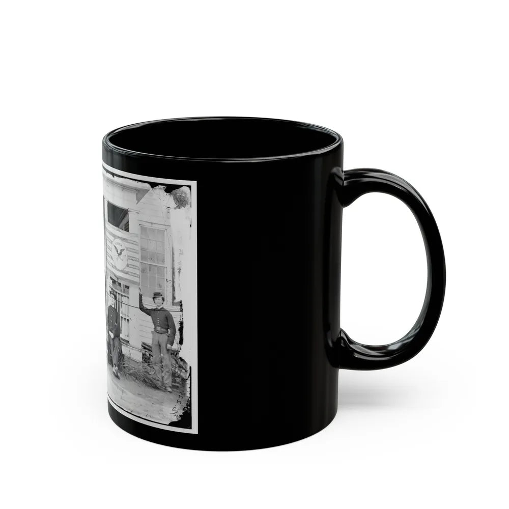 Stevensburg, Va. Gen. Judson Kilpatrick, 3d Division, Cavalry Corps, With Ladies And Staff Members On The Porch Of Headquarters (U.S. Civil War) Black Coffee Mug-Go Mug Yourself