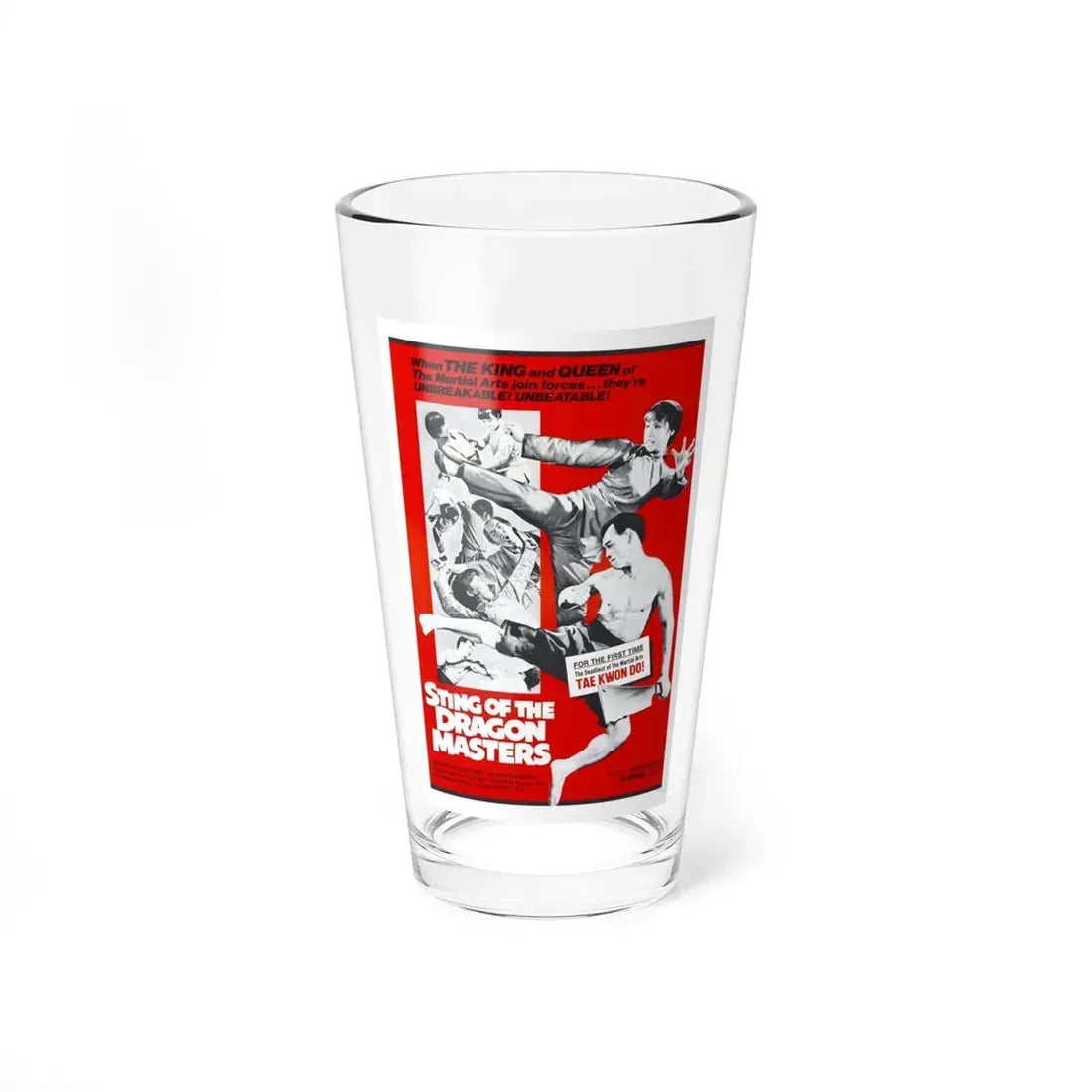 STING OF THE DRAGON MASTERS 1973 Movie Poster - Pint Glass 16oz 16oz - Go Mug Yourself