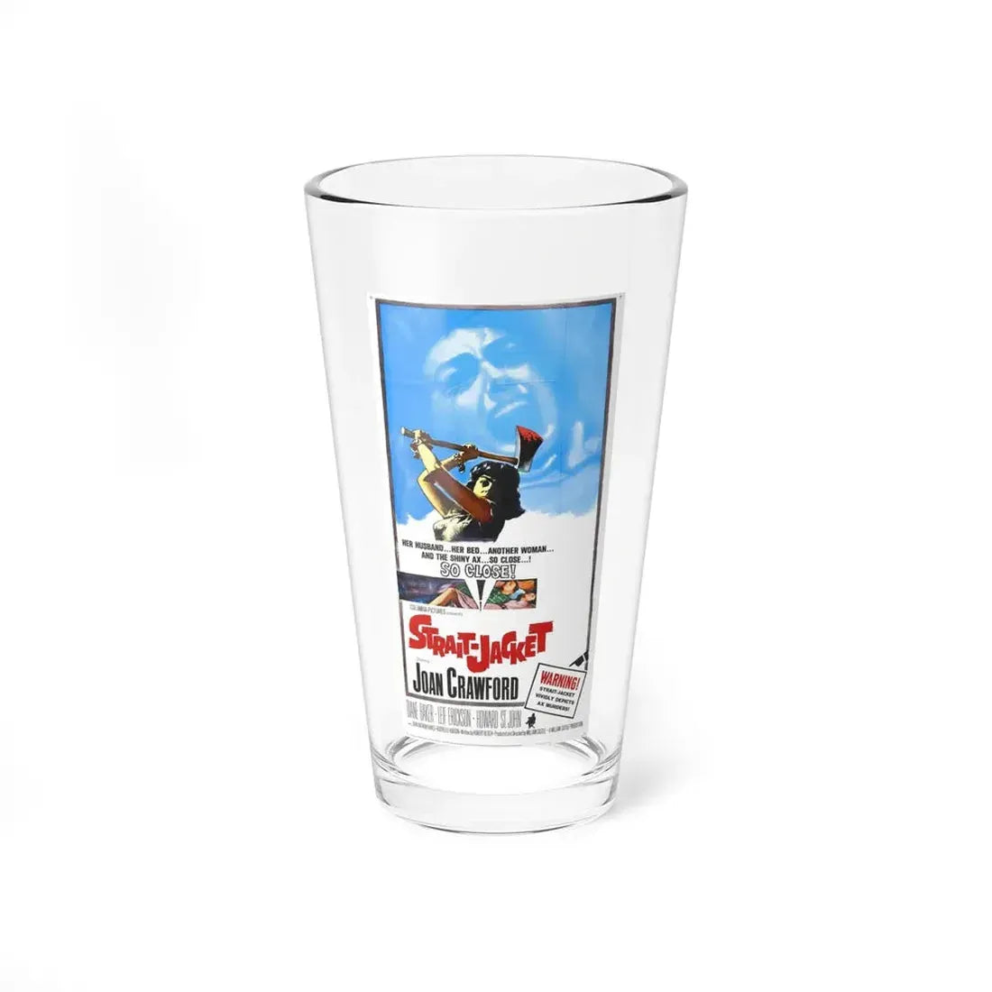 STRAIT-JACKET 1964 Movie Poster - Pint Glass 16oz 16oz - Go Mug Yourself