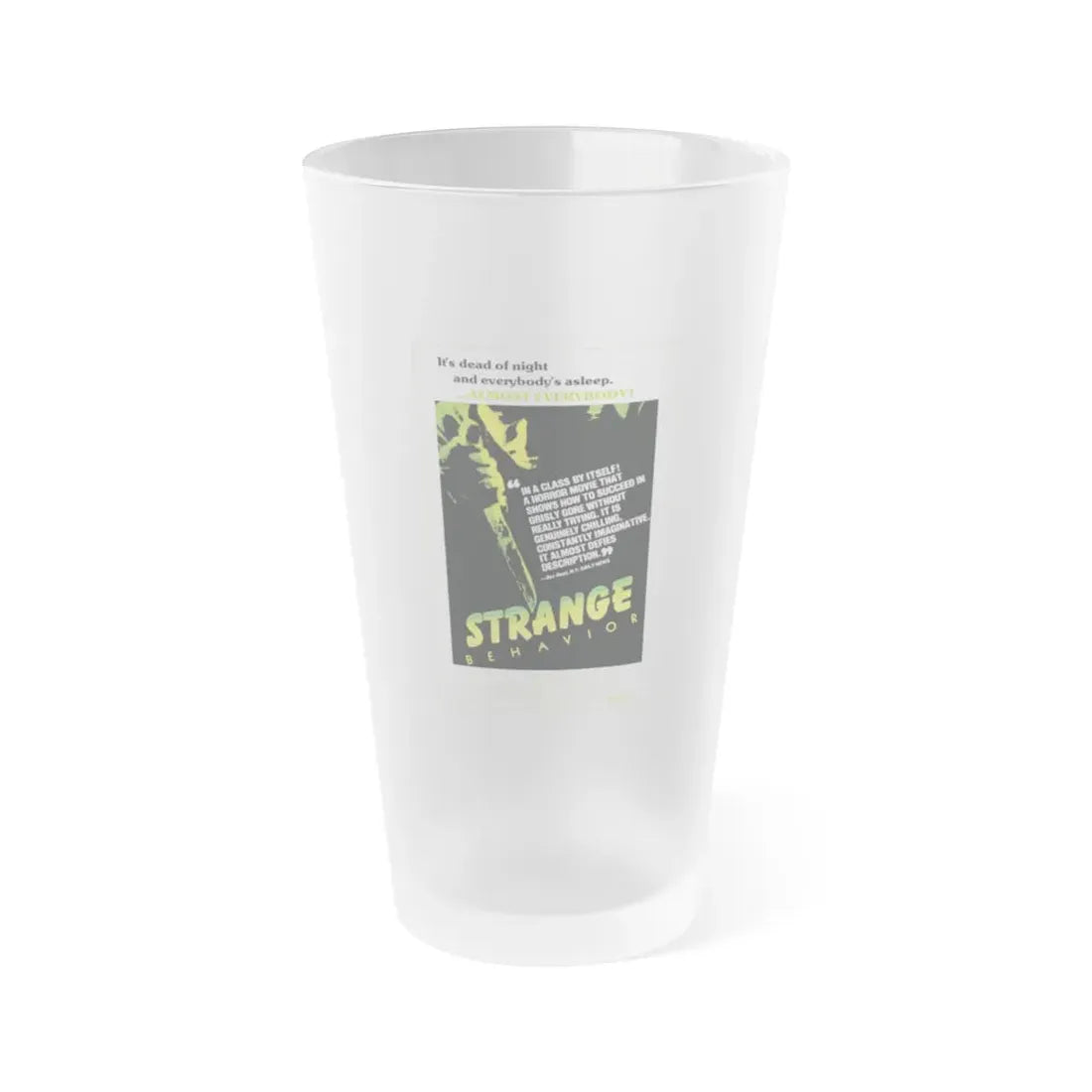 STRANGE BEHAVIOUR (DEAD KIDS) 1981 Movie Poster - Frosted Pint Glass 16oz Default Title - Go Mug Yourself