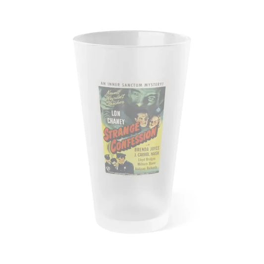 STRANGE CONFESSION 1945 Movie Poster - Frosted Pint Glass 16oz Default Title - Go Mug Yourself