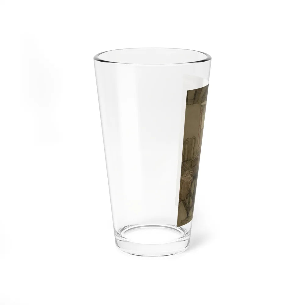 Strange Faces in the Window, Rip Van Winkle interior illustration, 1905 (Magazine Illustration) Pint Glass 16oz - Go Mug Yourself