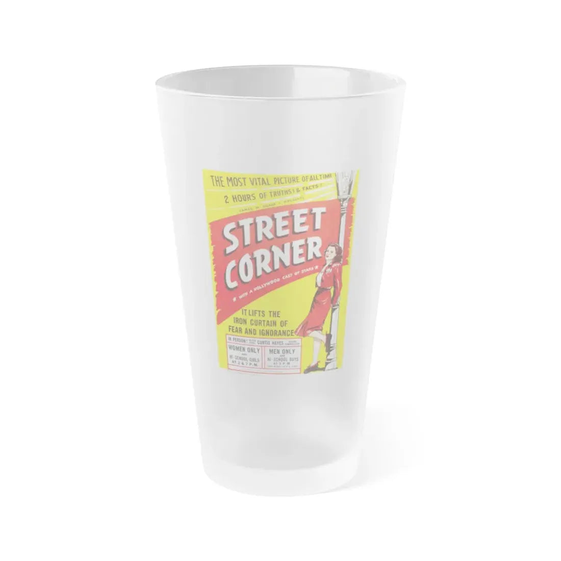 STREET CORNER 1948 Movie Poster - Frosted Pint Glass 16oz Default Title - Go Mug Yourself