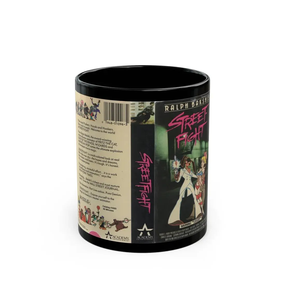 STREET FIGHT RALPH BASKHIS (VHS COVER) - Black Coffee Mug 11oz - Go Mug Yourself