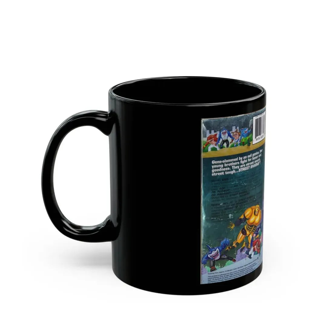 STREET SHARKS SHARK N ROLL (VHS COVER) - Black Coffee Mug - Go Mug Yourself