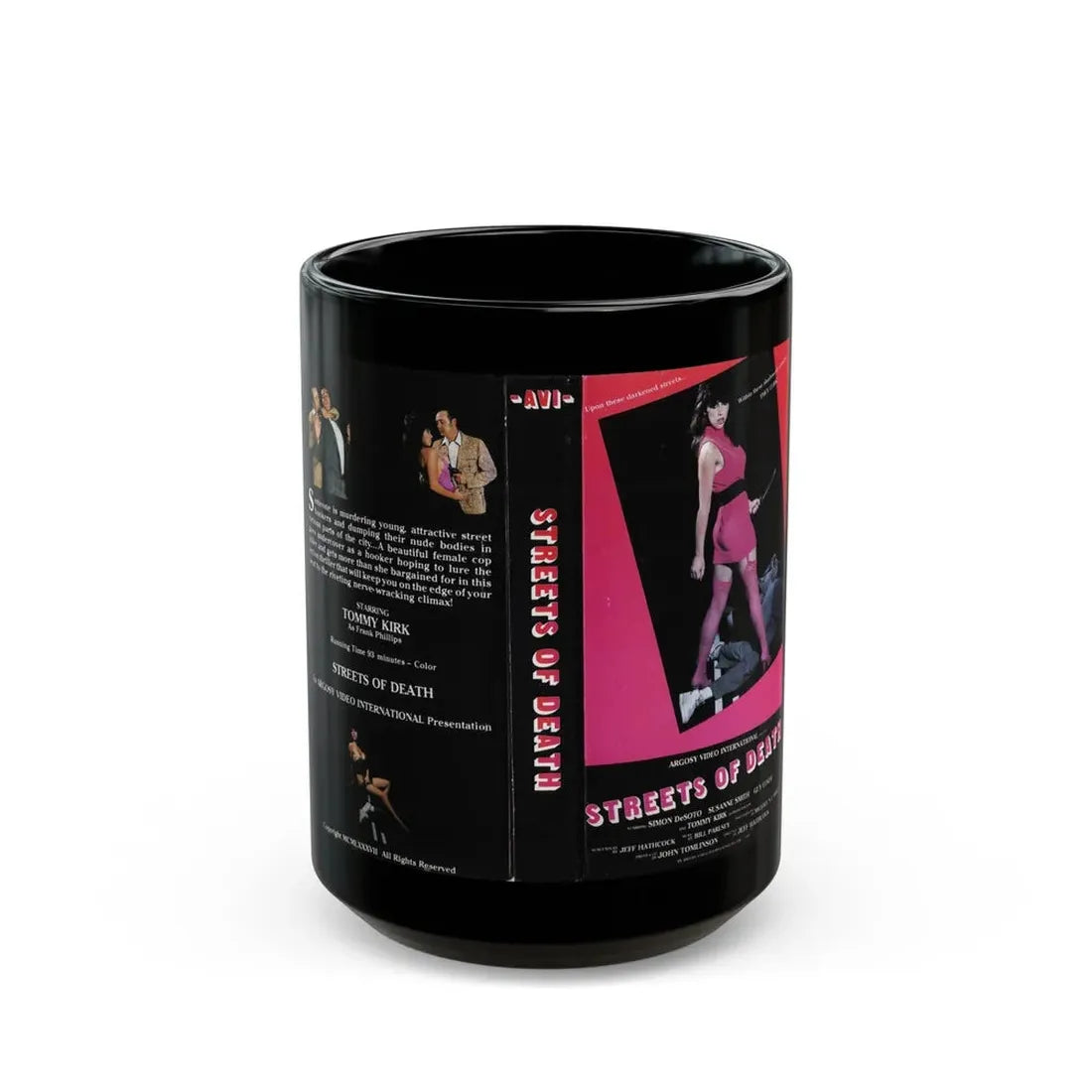 STREETS OF DEATH (VHS COVER) - Black Coffee Mug 15oz - Go Mug Yourself