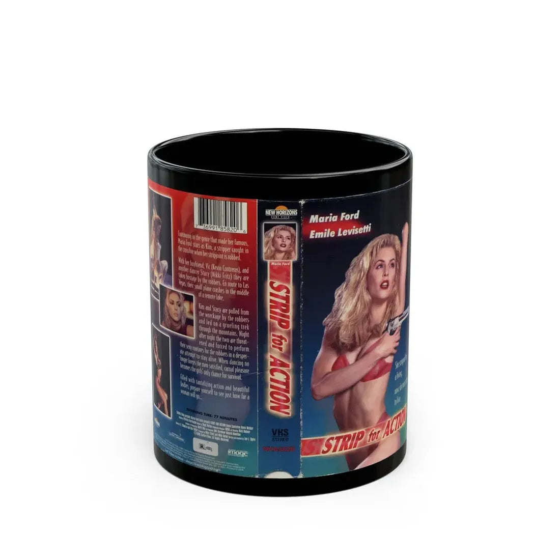 STRIP FOR ACTION (VHS COVER) - Black Coffee Mug 11oz - Go Mug Yourself