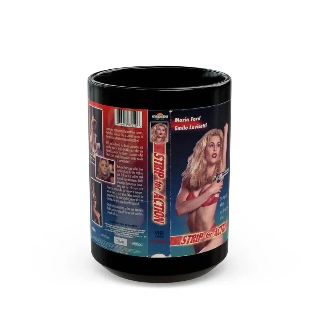 STRIP FOR ACTION (VHS COVER) - Black Coffee Mug 15oz - Go Mug Yourself