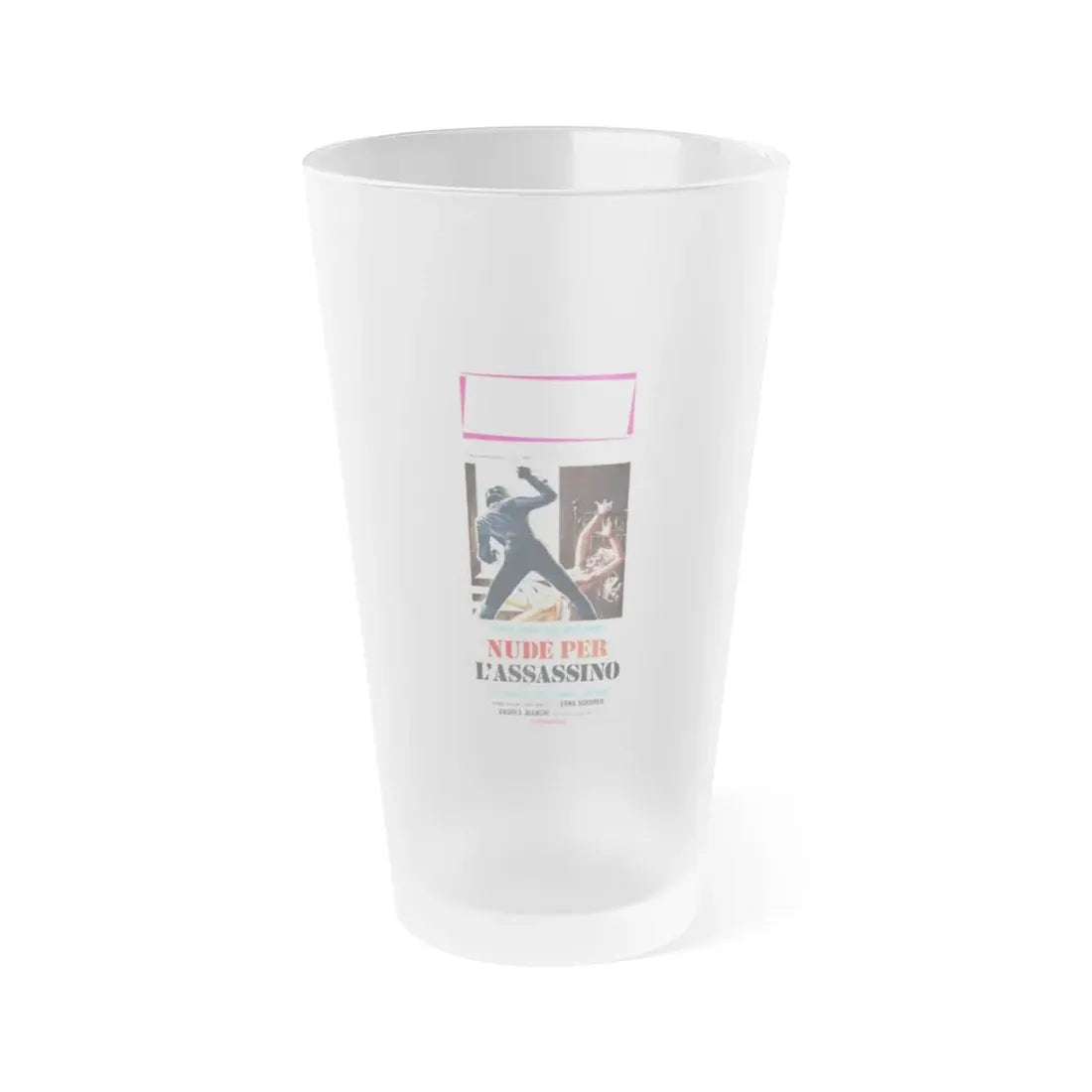 STRIP NUDE FOR YOUR KILLER (ITALIAN) 1975 Movie Poster - Frosted Pint Glass 16oz Default Title - Go Mug Yourself