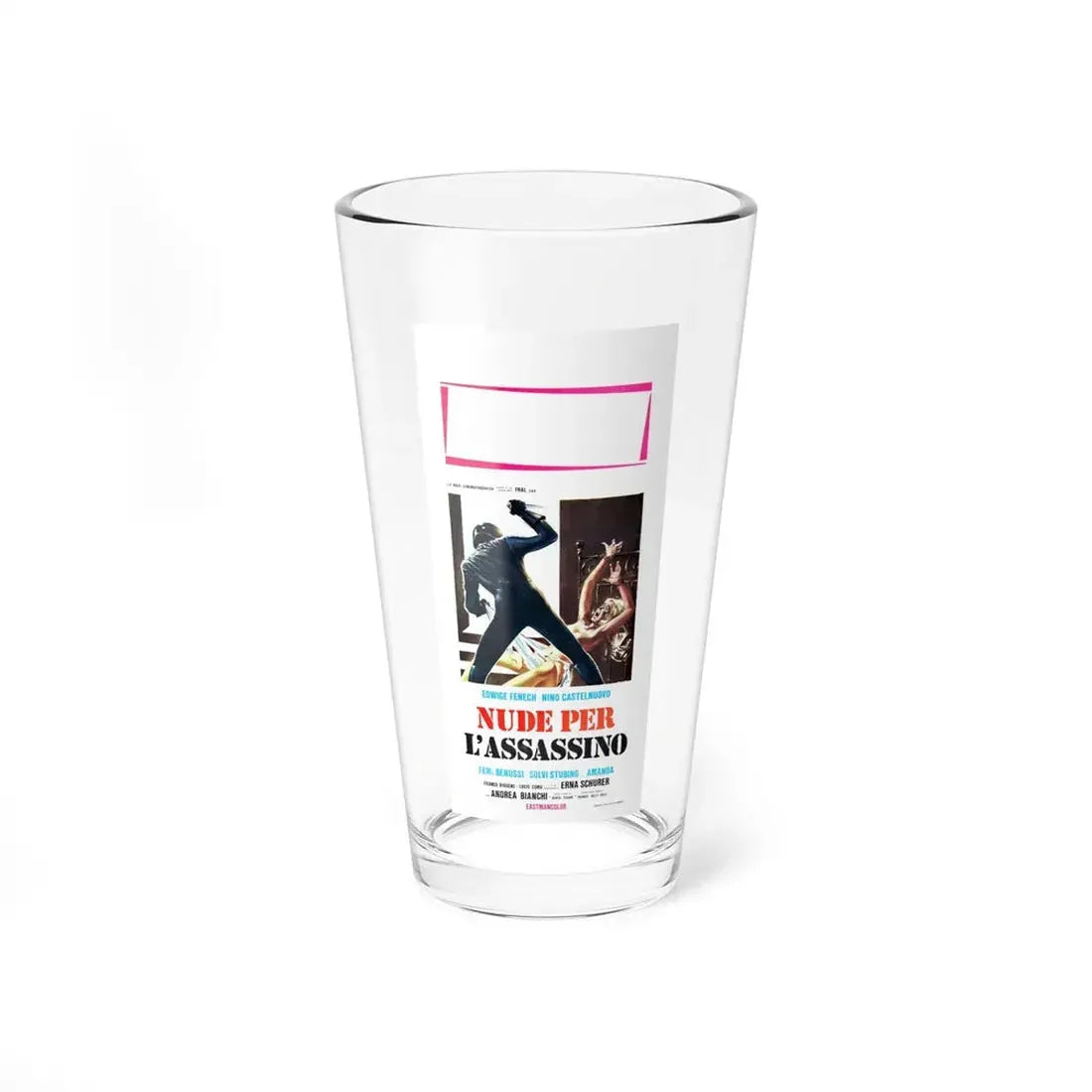 STRIP NUDE FOR YOUR KILLER (ITALIAN) 1975 Movie Poster - Pint Glass 16oz 16oz - Go Mug Yourself