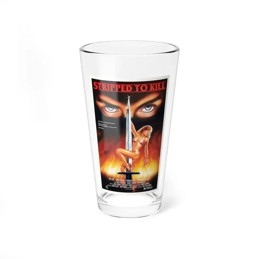 STRIPPED TO KILL 1987 Movie Poster - Pint Glass 16oz 16oz - Go Mug Yourself