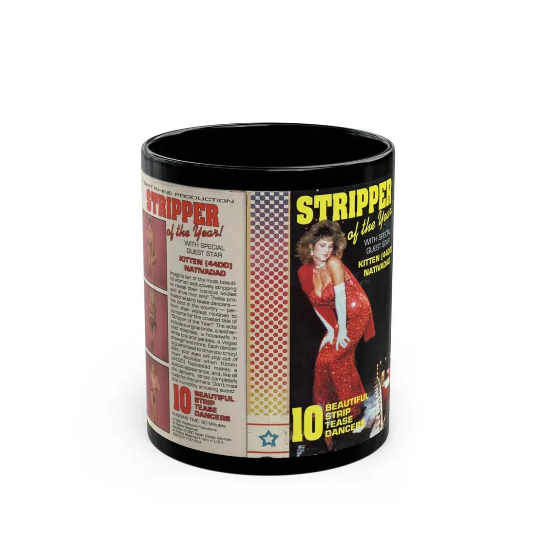 STRIPPER OF THE YEAR (VHS COVER) - Black Coffee Mug 11oz - Go Mug Yourself