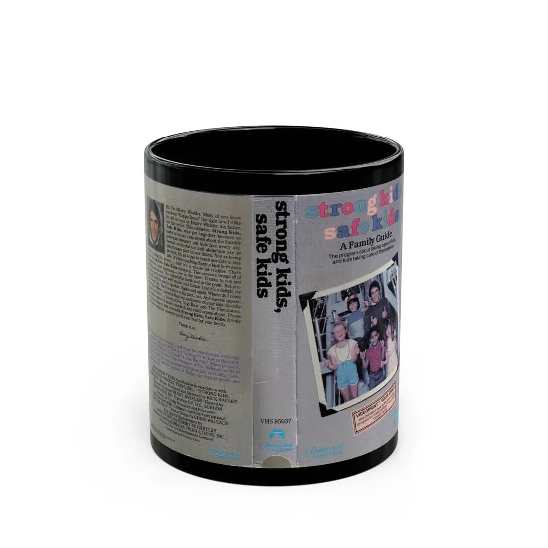 STRONG KIDS SAFE KIDS A FAMILY GUIDE (VHS COVER) - Black Coffee Mug 11oz - Go Mug Yourself