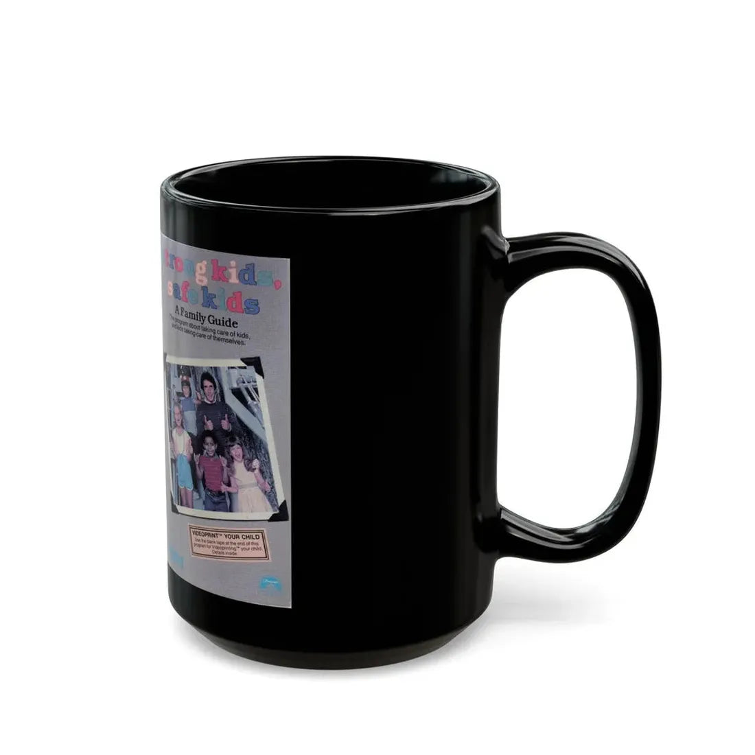 STRONG KIDS SAFE KIDS A FAMILY GUIDE (VHS COVER) - Black Coffee Mug - Go Mug Yourself