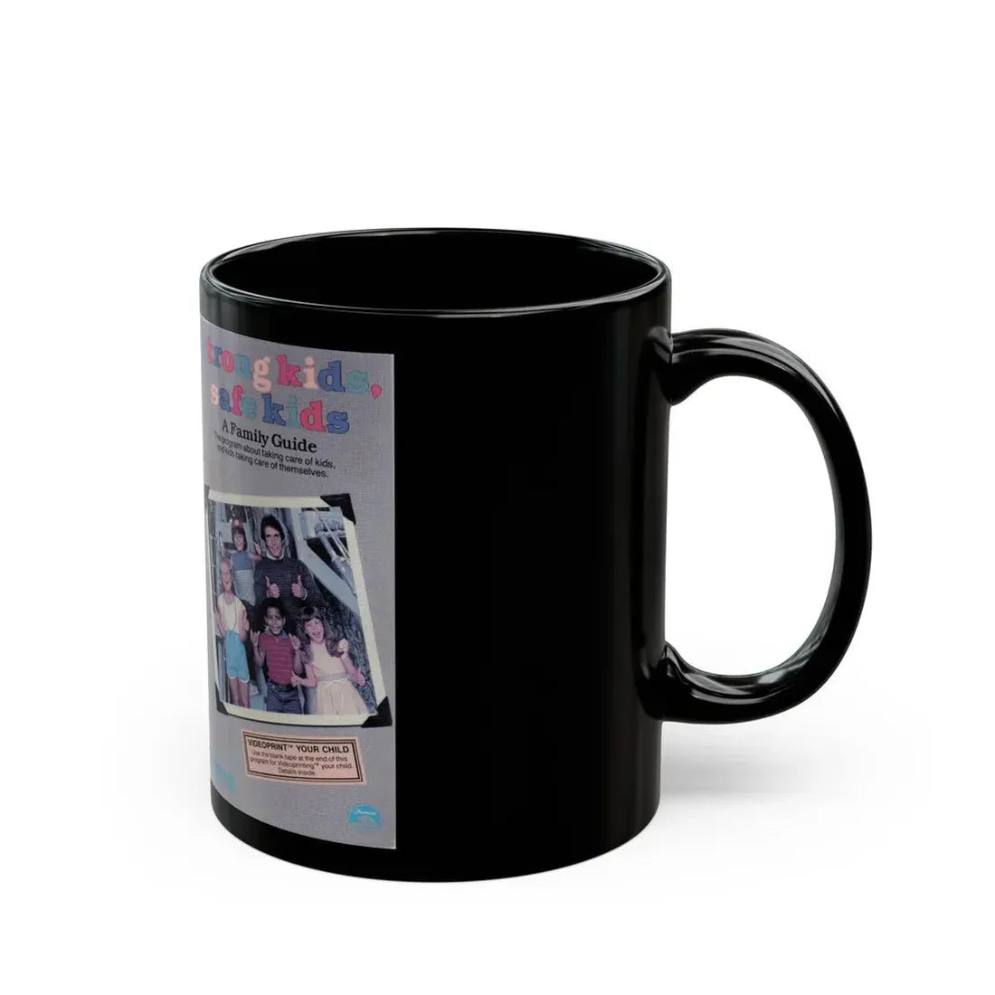 STRONG KIDS SAFE KIDS A FAMILY GUIDE (VHS COVER) - Black Coffee Mug - Go Mug Yourself