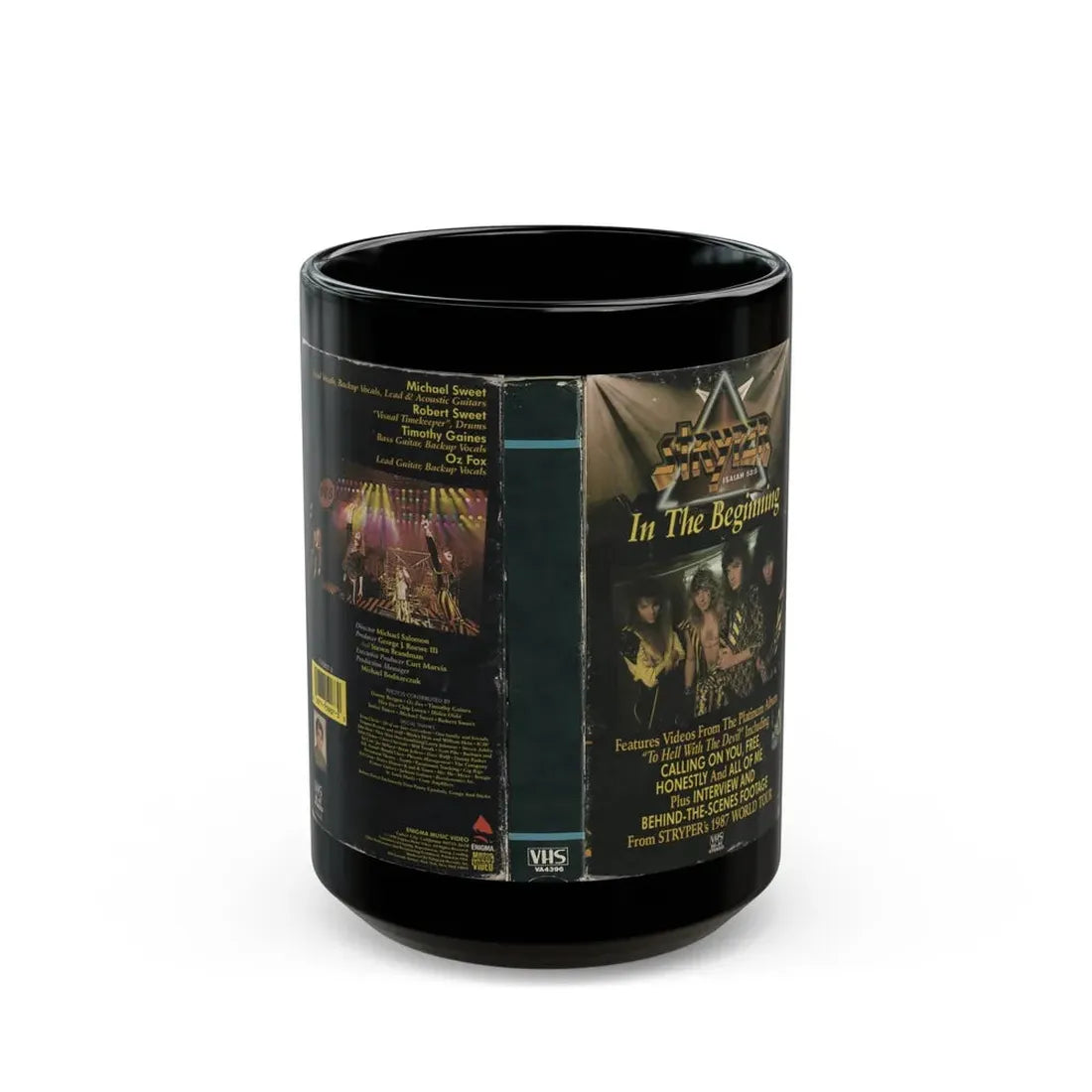 STRYPER IN THE BEGINNING version 2 (VHS COVER) - Black Coffee Mug 15oz - Go Mug Yourself
