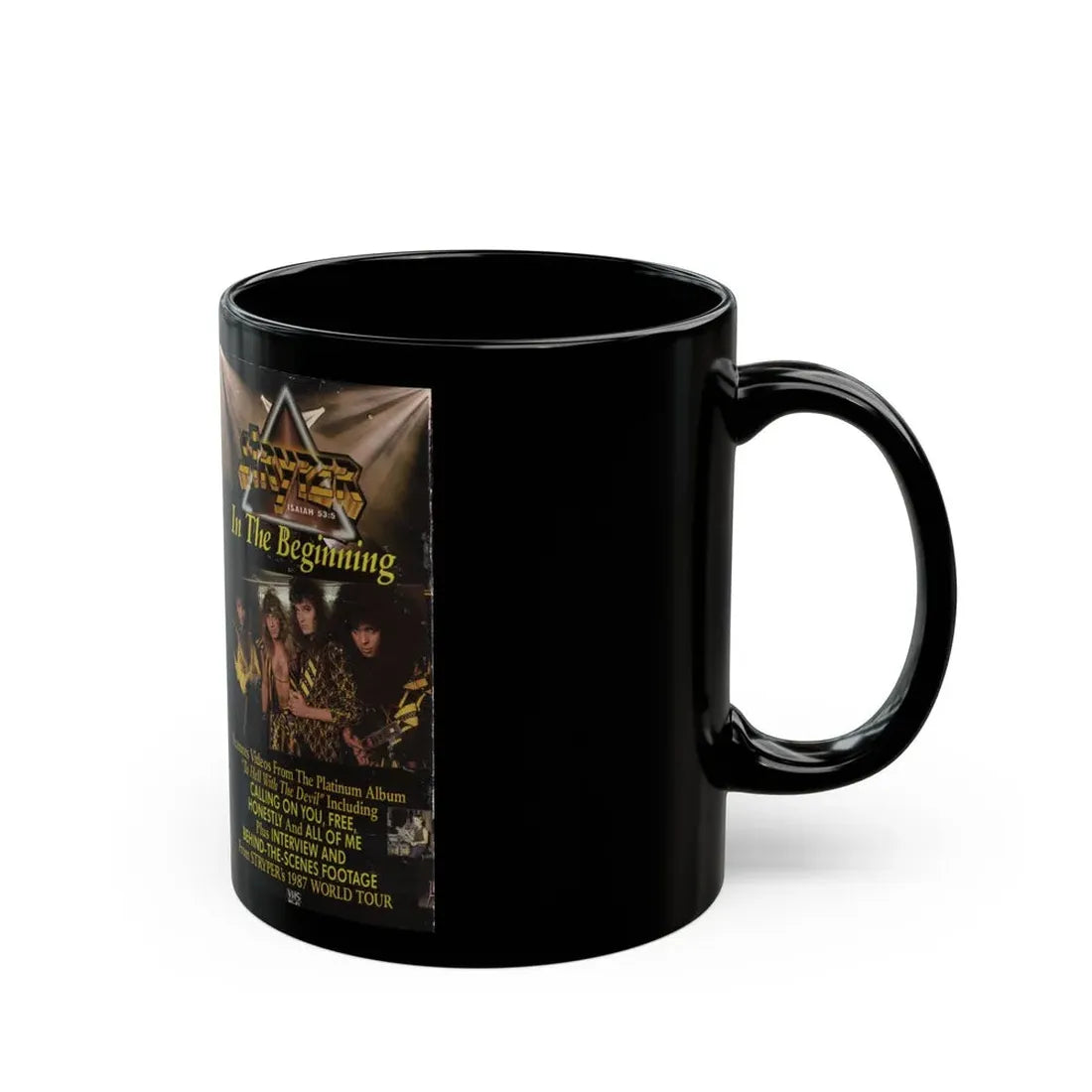 STRYPER IN THE BEGINNING (VHS COVER) - Black Coffee Mug - Go Mug Yourself