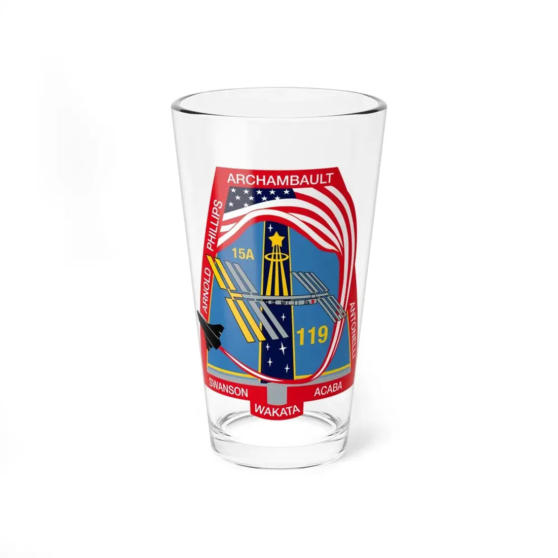 STS 119 (NASA) Pint Glass 16oz 16oz - Go Mug Yourself