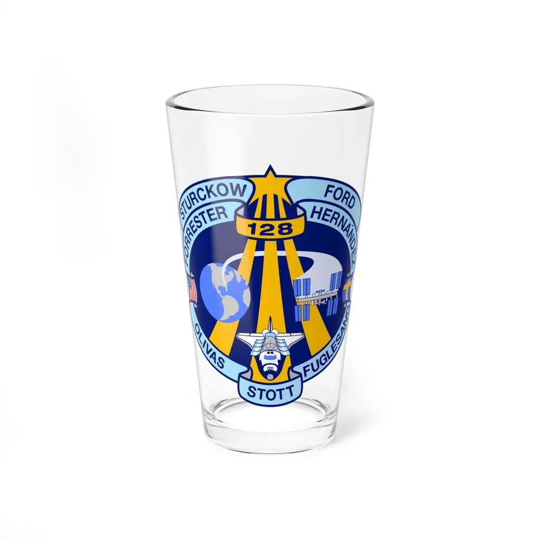 STS 128 (NASA) Pint Glass 16oz 16oz - Go Mug Yourself