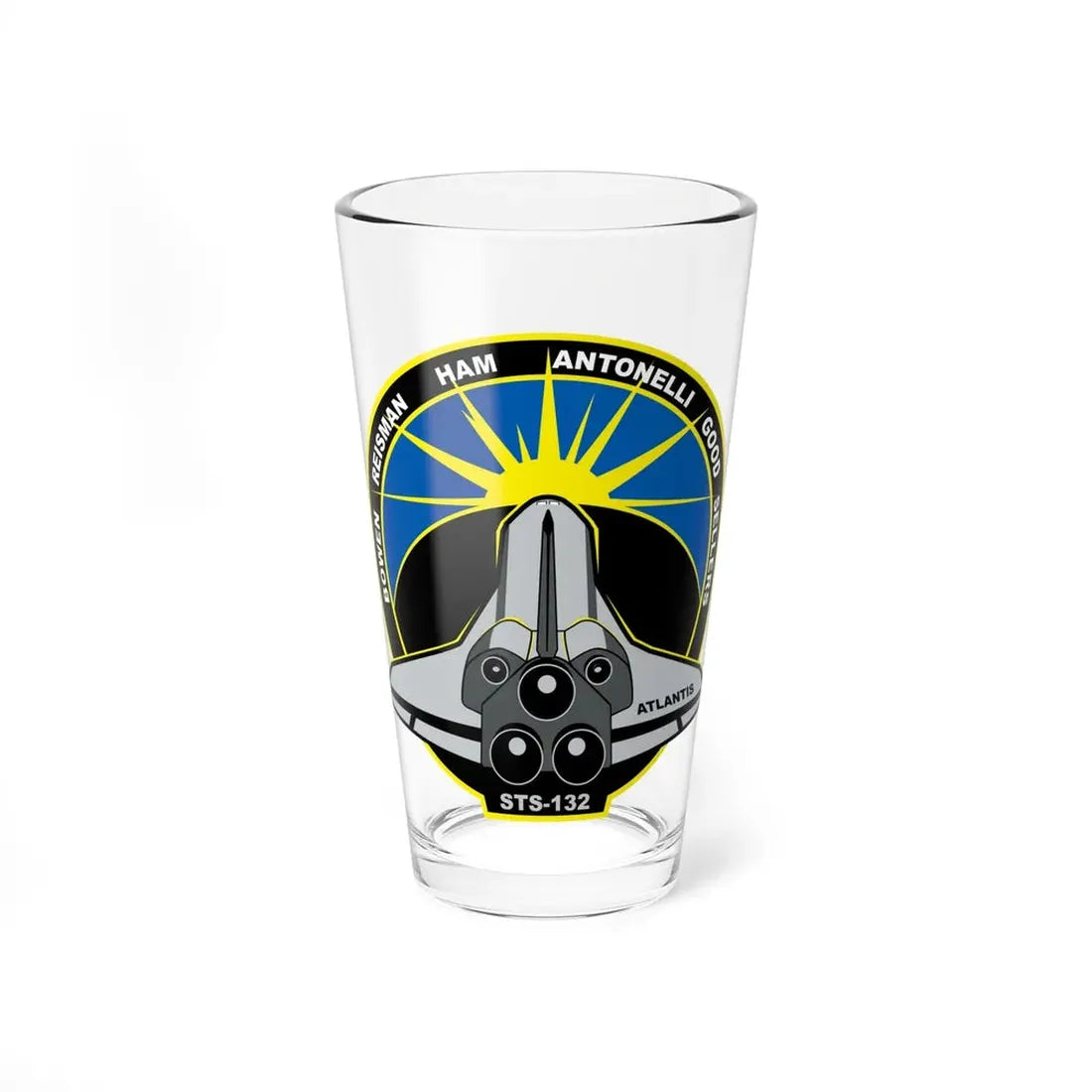 STS 132 (NASA) Pint Glass 16oz 16oz - Go Mug Yourself