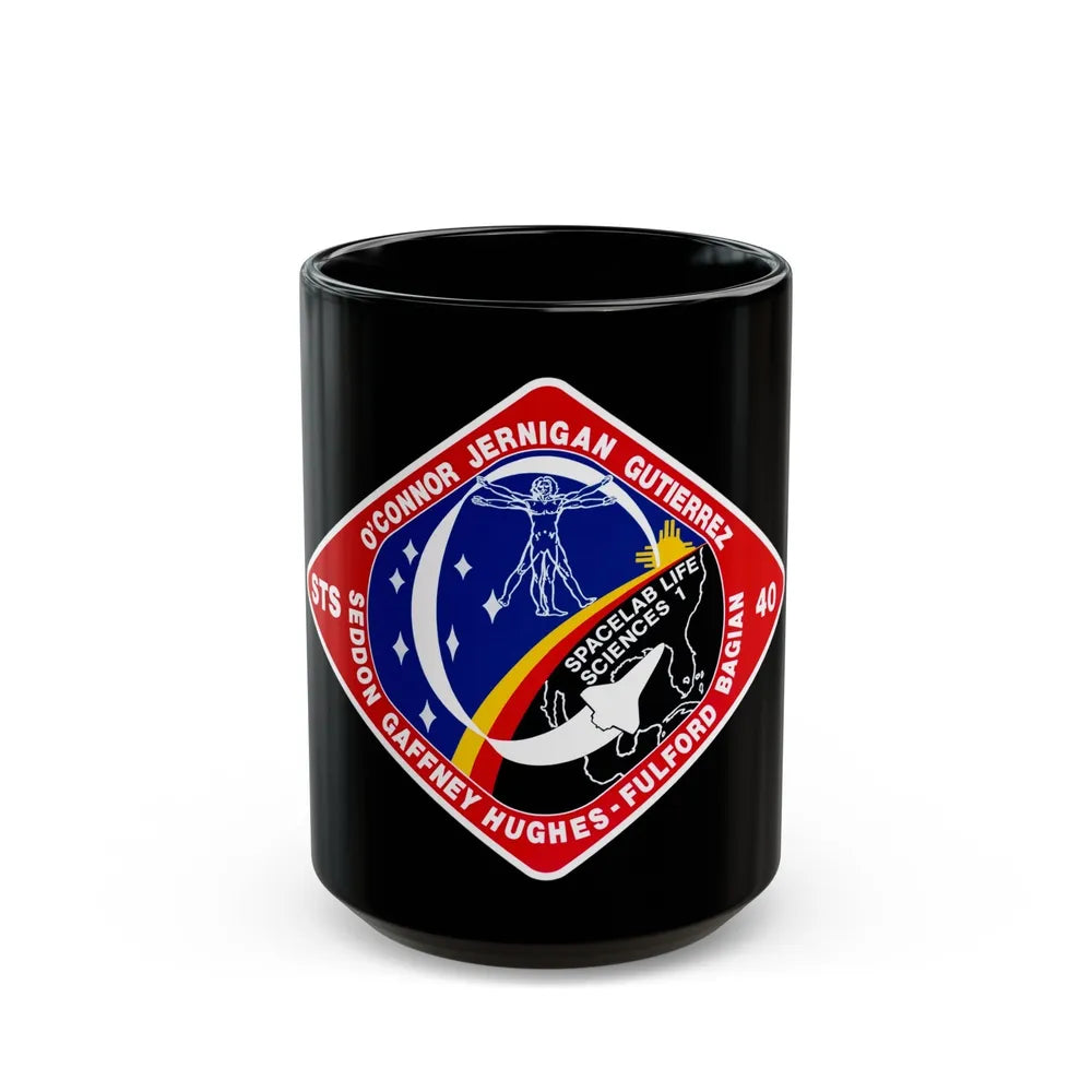 STS 40 (NASA) Black Coffee Mug-15oz-Go Mug Yourself