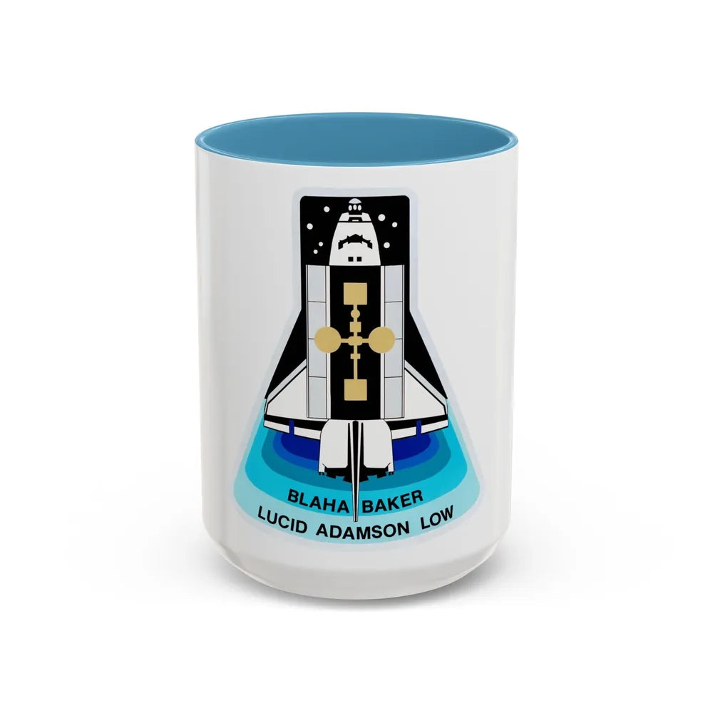 STS 43 (NASA) Accent Coffee Mug-15oz-Light Blue-Go Mug Yourself