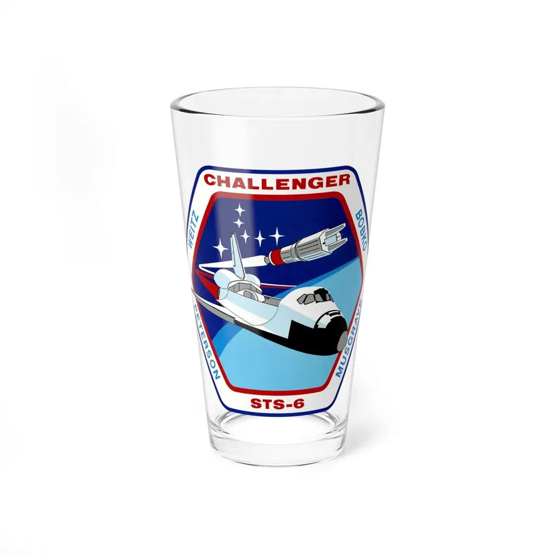 STS 6 (NASA) Pint Glass 16oz 16oz - Go Mug Yourself