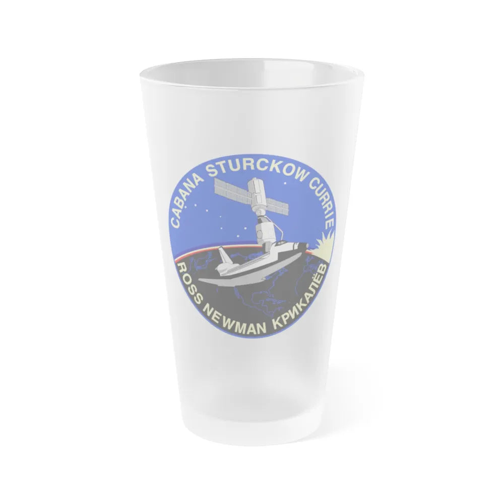 STS 88 (NASA) Frosted Pint Glass 16oz-Go Mug Yourself