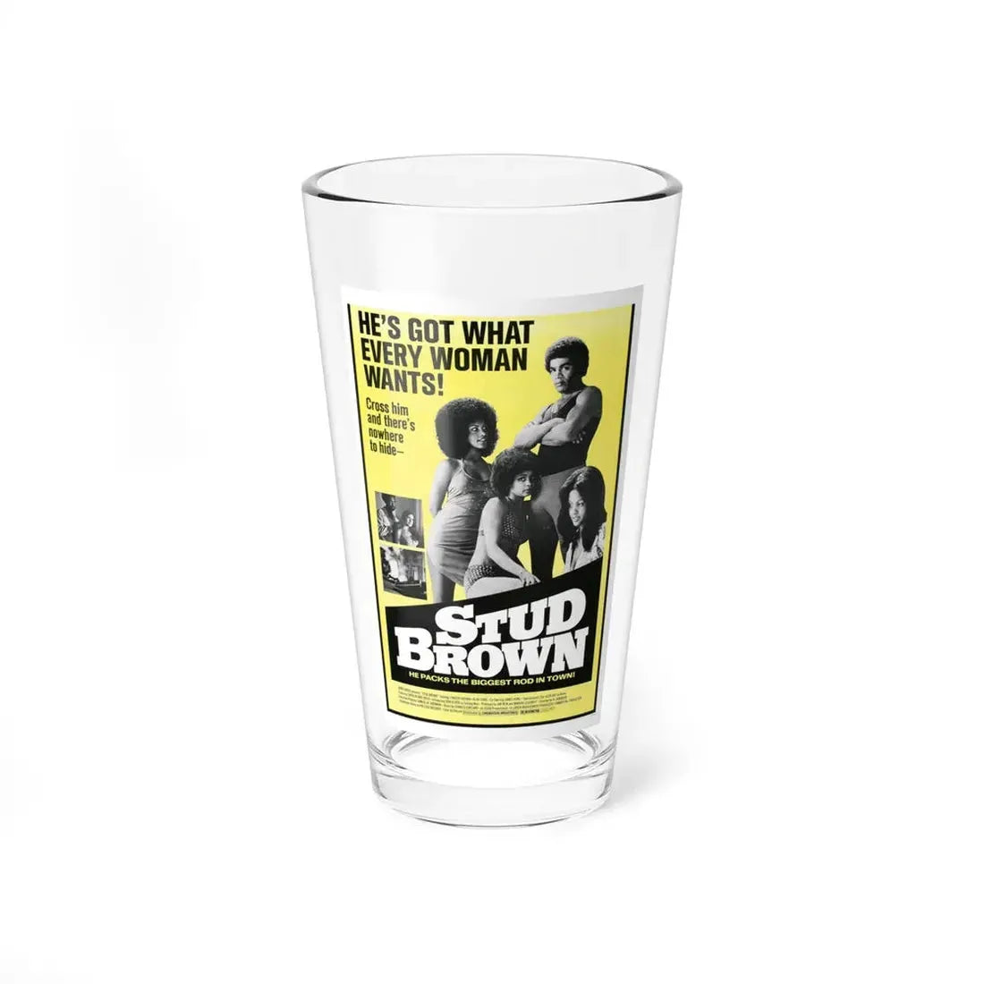 STUD BROWN (DYNAMITE BROTHERS) 1974 Movie Poster - Pint Glass 16oz 16oz - Go Mug Yourself