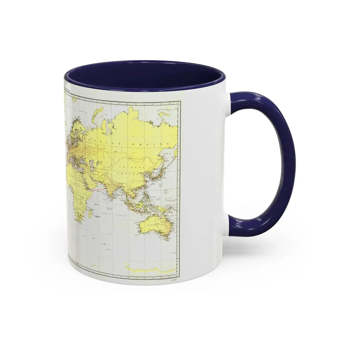 Submarine Cables of the World (1896) (Map) Accent Coffee Mug - Go Mug Yourself