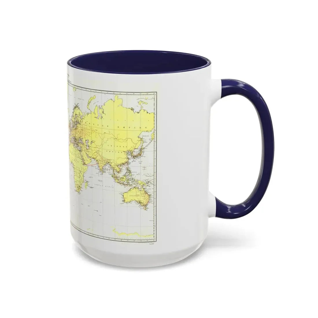 Submarine Cables of the World (1896) (Map) Accent Coffee Mug - Go Mug Yourself